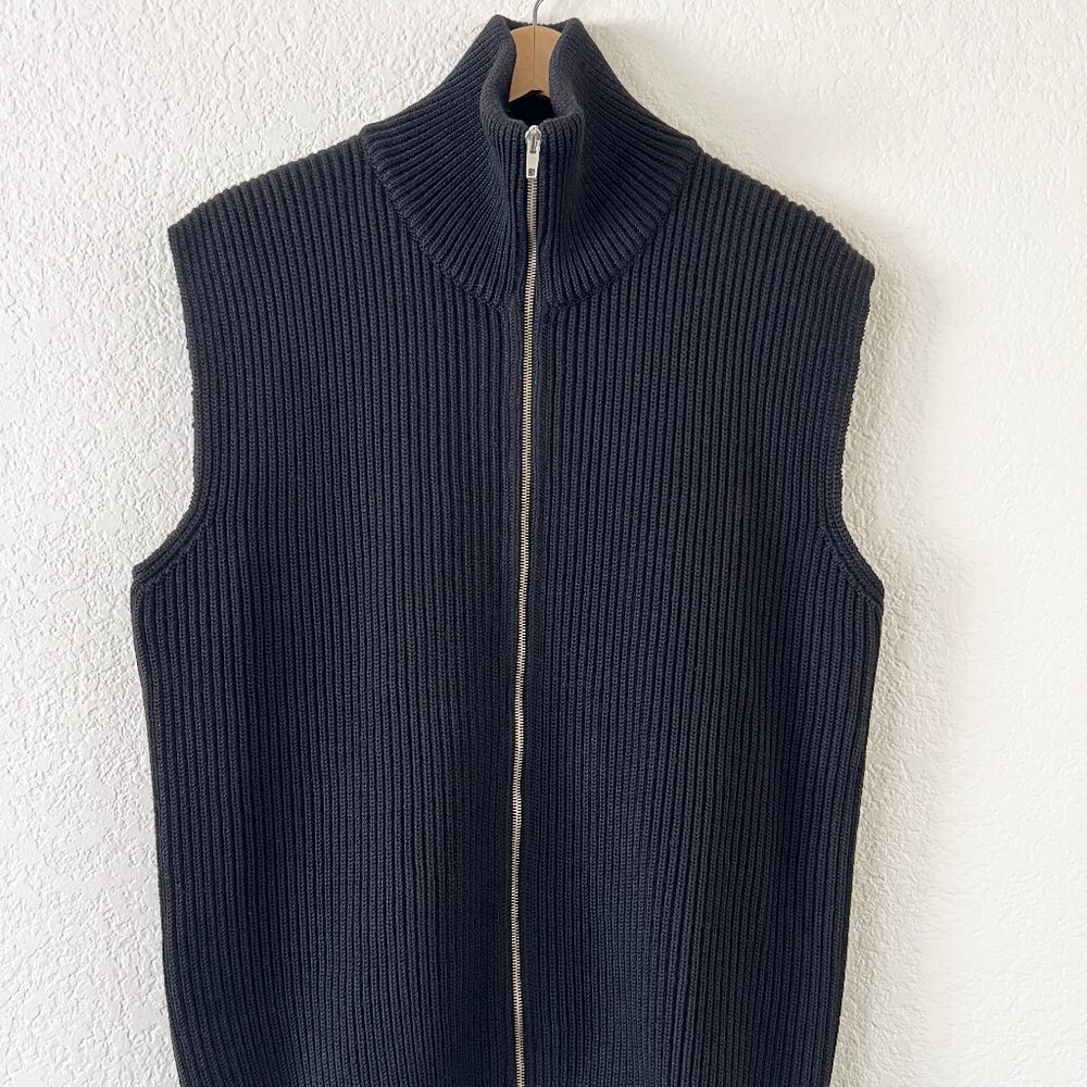 Maison Martin Margiela 14 Men's Black Wool Zip Front Sweater Vest